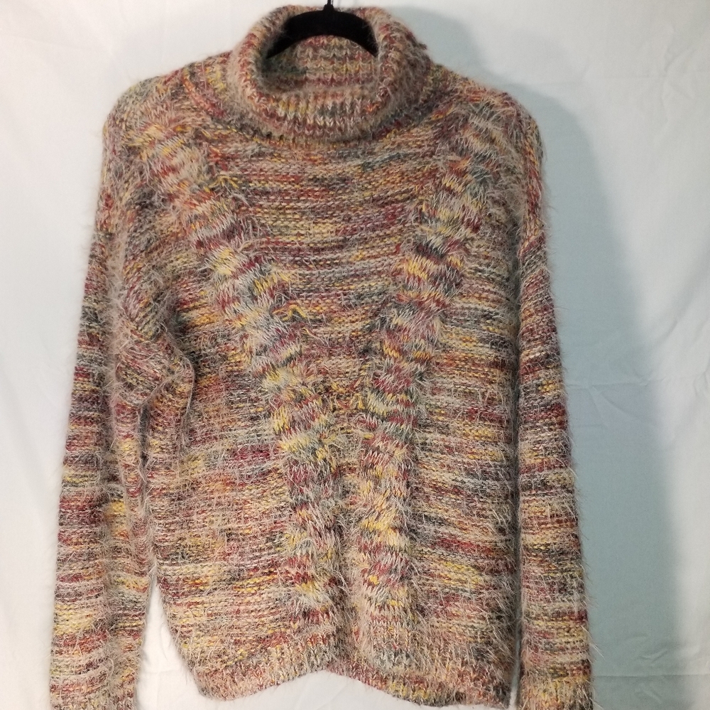 SolitIre cozy Multicolor Fuzzy  Knit Sweater sz M
